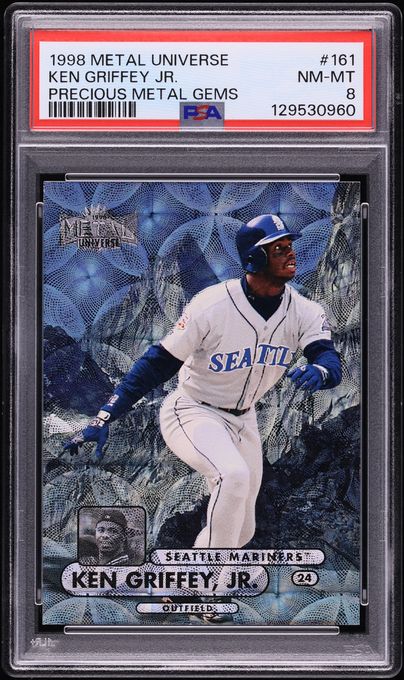 1998 Metal Universe Precious Metal Gems PMG Ken Griffey Jr. /50 #161 PSA 8 NM-MT