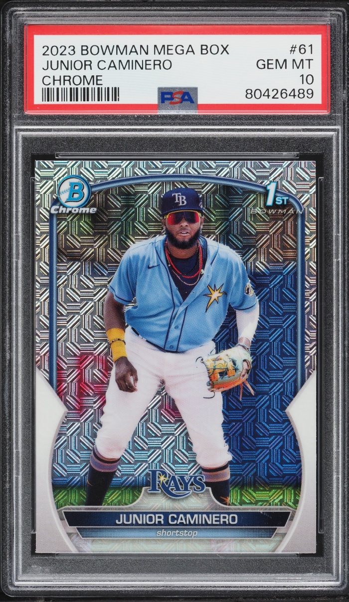 2023 Bowman Chrome Mega Box Junior Caminero PROSPECT #BCP-61 PSA 10 GEM MINT
