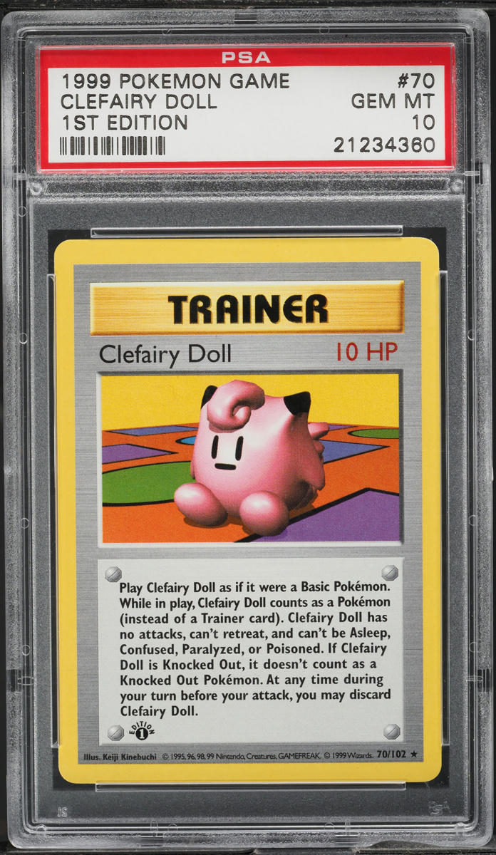 1999 Pokemon Base Set Shadowless 1st Edition Clefairy Doll #70 PSA 10 GEM MINT