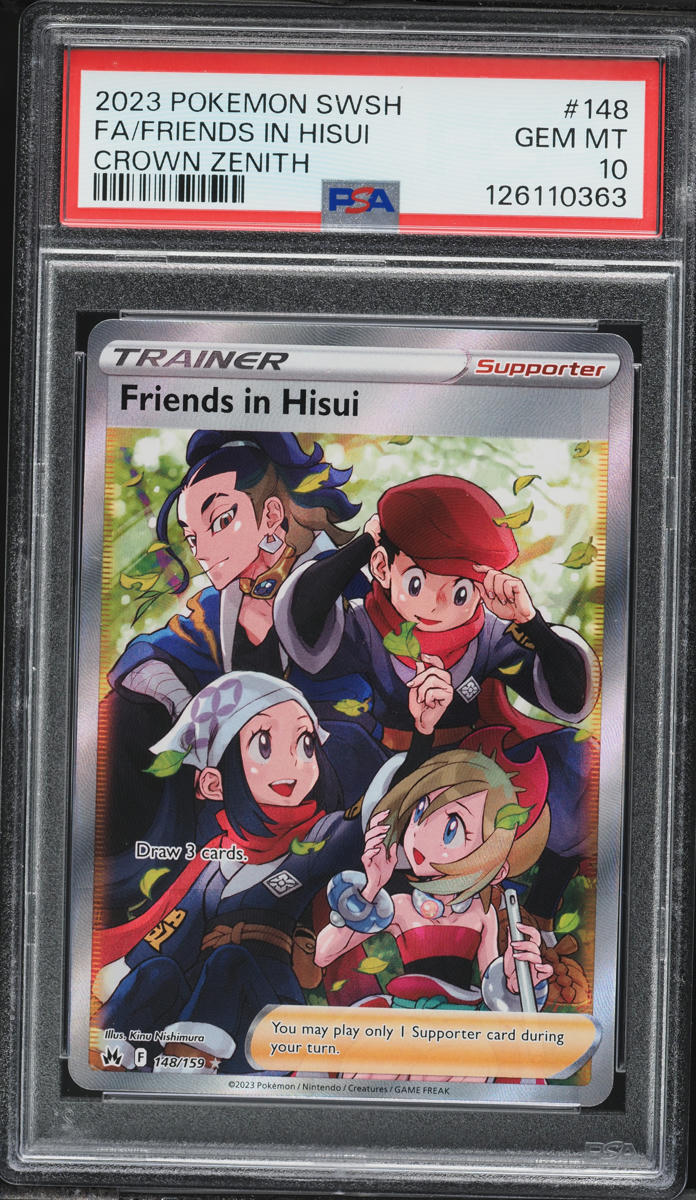 2023 Pokemon Sword & Shield Crown Zenith Full Art Friends In Hisui #148 PSA 10 GEM MINT
