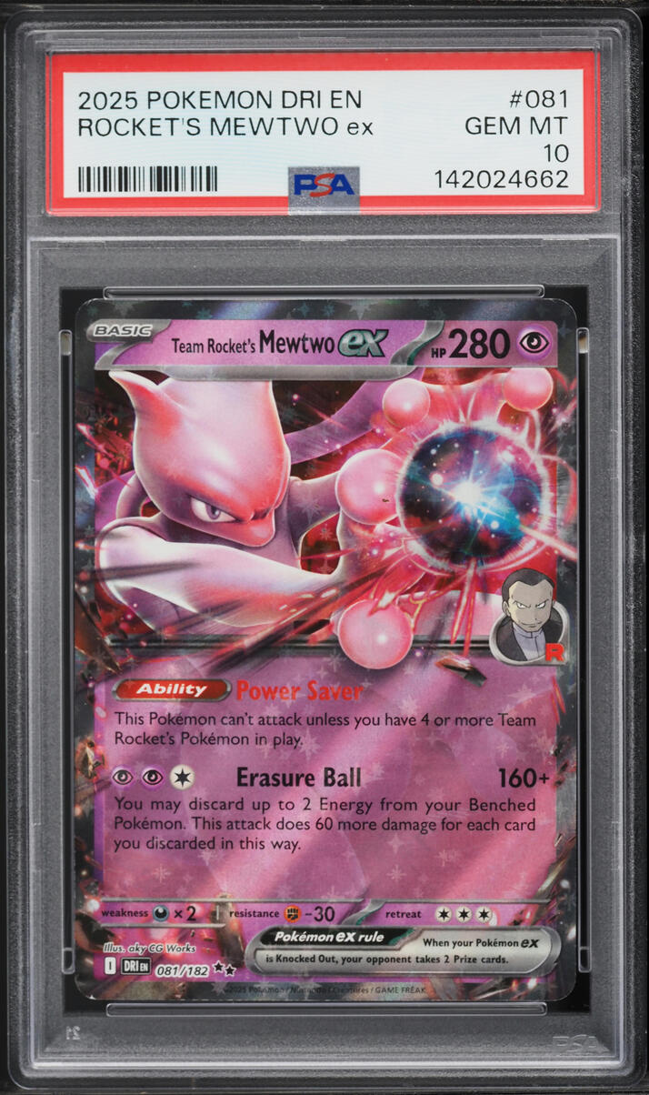 2025 Pokemon Scarlet & Violet Destined Rivals Holo Team Rocket's Mewtwo ex #81 PSA 10 GEM MINT