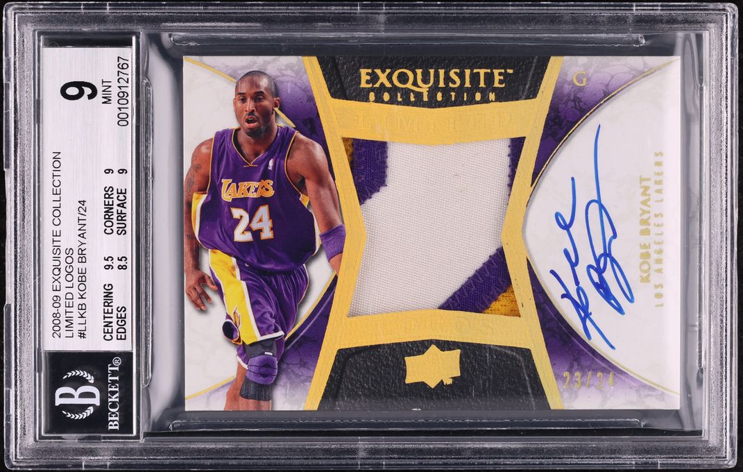 2008 Exquisite Collection Limited Logos Kobe Bryant PATCH AUTO 23/24 BGS 9 MINT