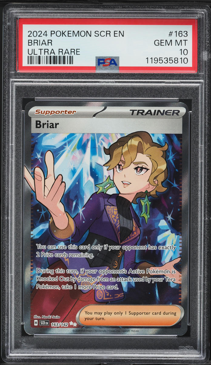 2024 Pokemon Scarlet & Violet Stellar Crown Full Art Briar #163 PSA 10 GEM MINT