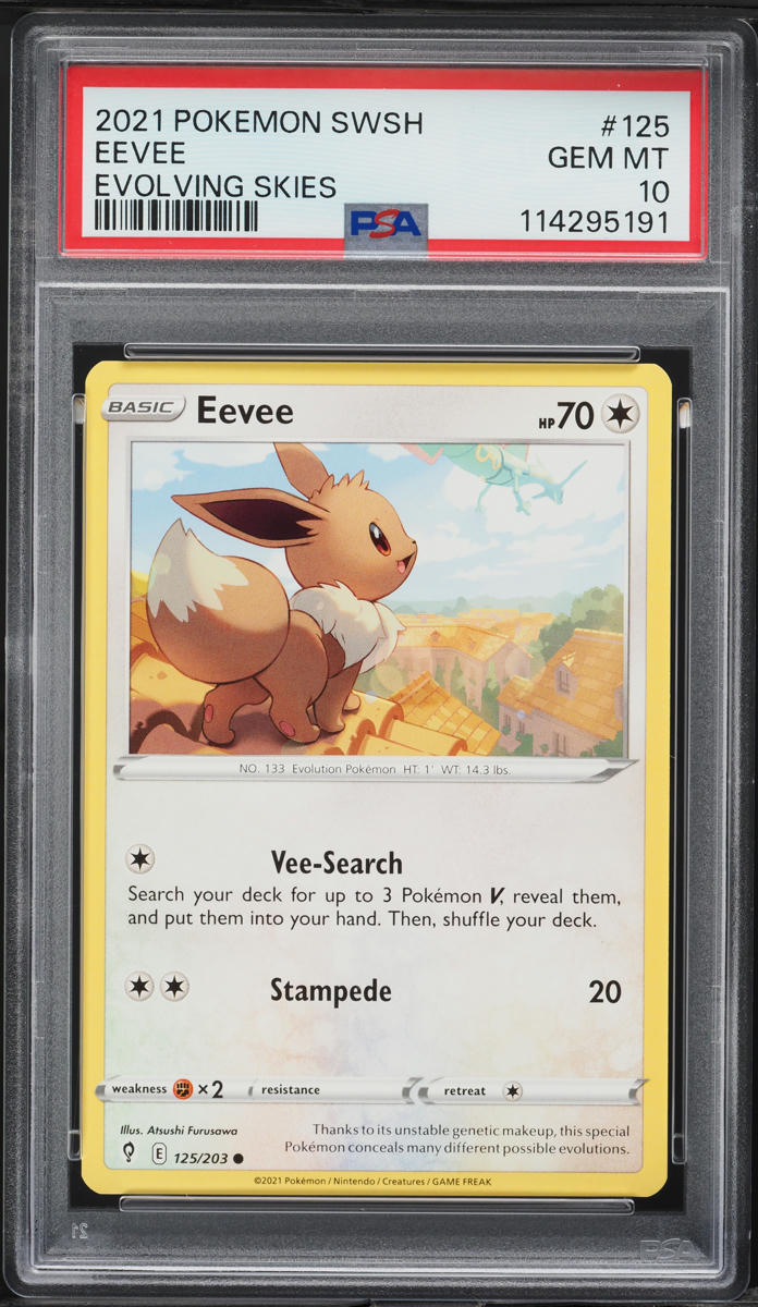 2021 Pokemon Sword & Shield Evolving Skies Eevee #125 PSA 10 GEM MINT