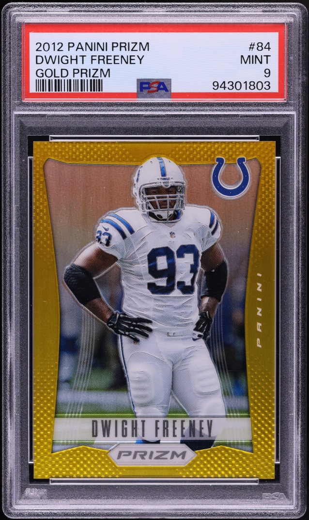 2012 Panini Prizm Gold Dwight Freeney 1/10 #84 PSA 9 MINT