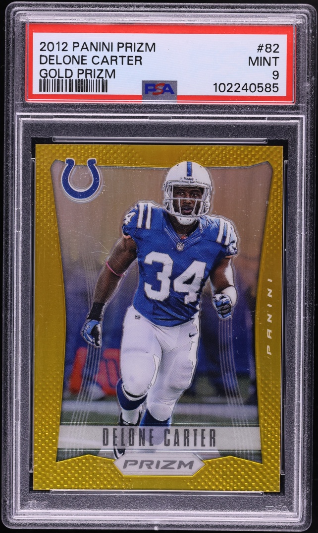 2012 Panini Prizm Gold Delone Carter /10 #82 PSA 9 MINT