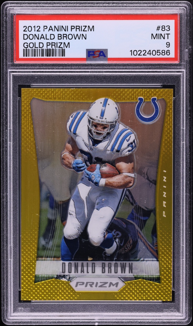 2012 Panini Prizm Gold Donald Brown /10 #83 PSA 9 MINT