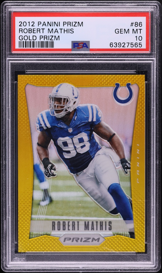 2012 Panini Prizm Gold Robert Mathis /10 #86 PSA 10 GEM MINT