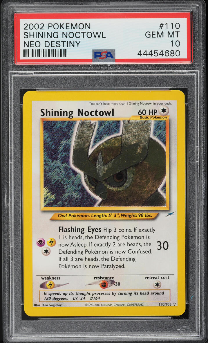 2002 Pokemon Neo Destiny Shining Noctowl #110 PSA 10 GEM MINT
