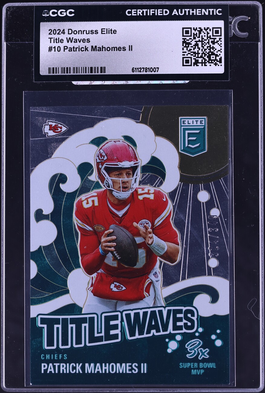 2024 Donruss Elite Title Waves Patrick Mahomes II /349 #10 CGC AUTH