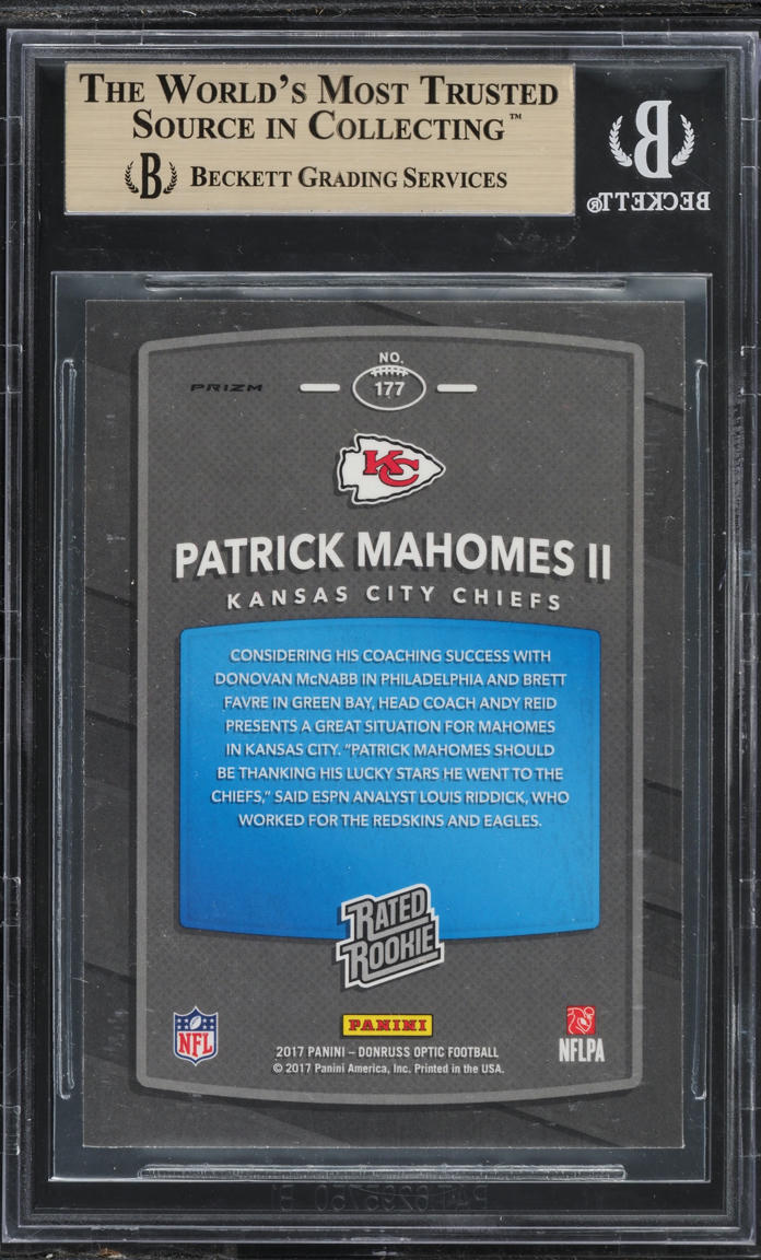 2017 Donruss Optic Holo Patrick Mahomes II ROOKIE #177 BGS 9.5 GEM MINT
