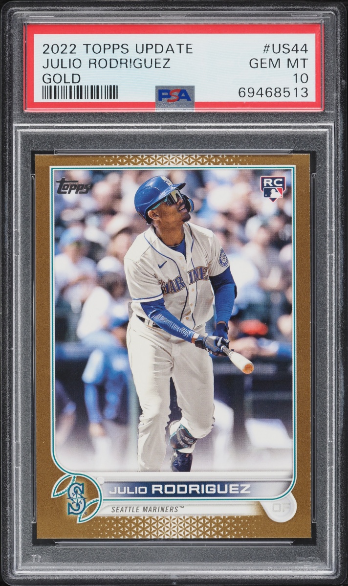 2022 Topps Update Gold Julio Rodriguez ROOKIE /2022 #US44 PSA 10 GEM MINT