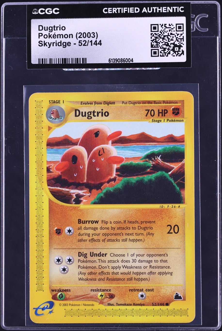 2003 Pokemon Skyridge Dugtrio #52 CGC AUTH