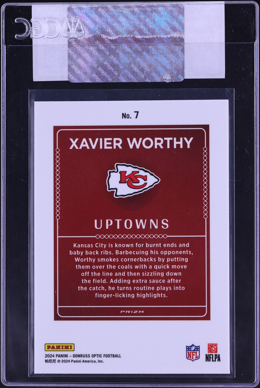 2024 Donruss Optic Uptowns Xavier Worthy ROOKIE #7 CGC AUTH