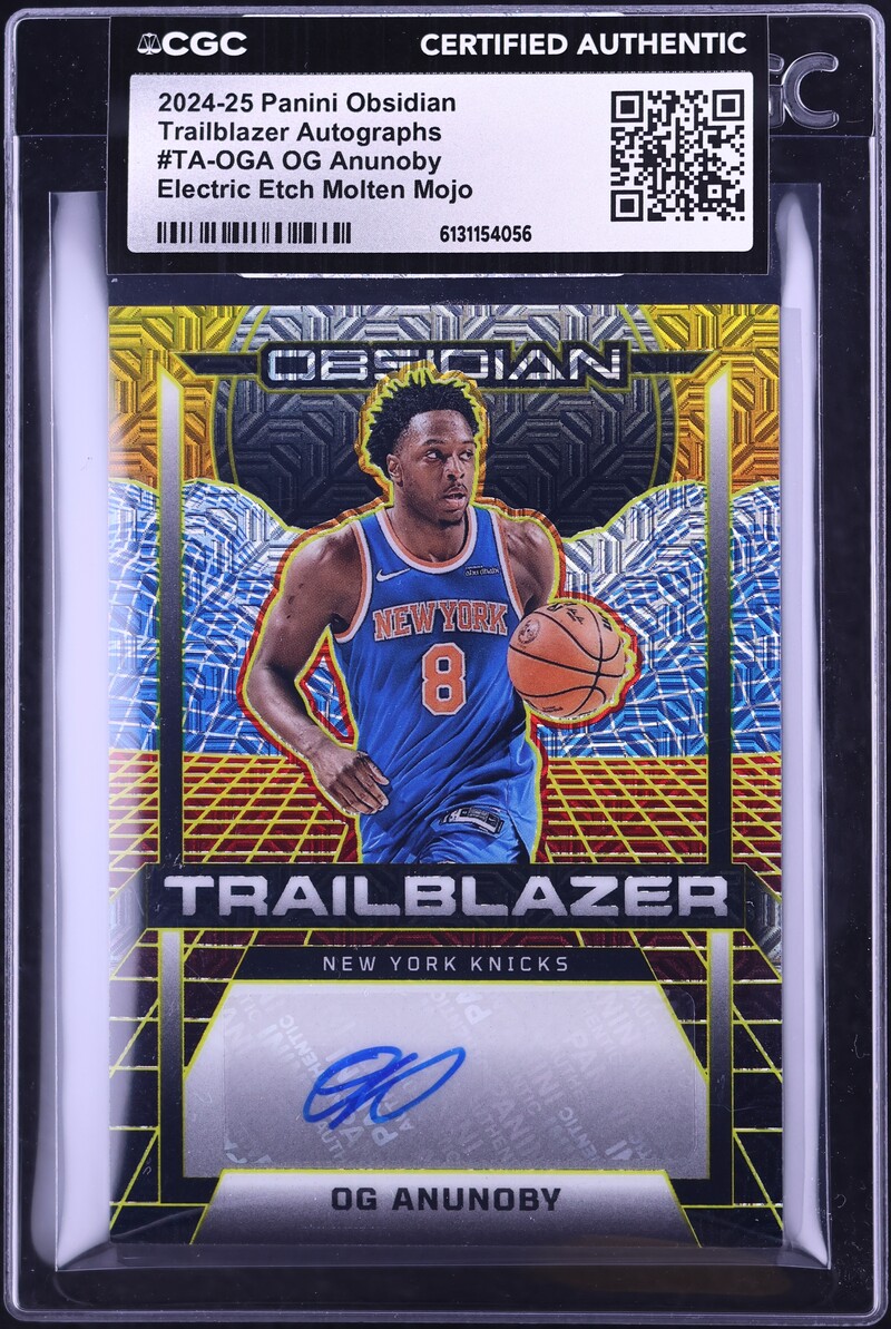 2024 Panini Obsidian Trailblazer Electric Etch Molten Mojo OG Anunoby AUTO /10 #TA-OGA CGC AUTH