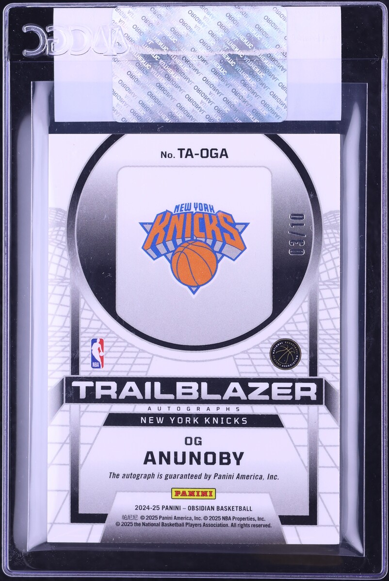 2024 Panini Obsidian Trailblazer Electric Etch Molten Mojo OG Anunoby AUTO /10 #TA-OGA CGC AUTH