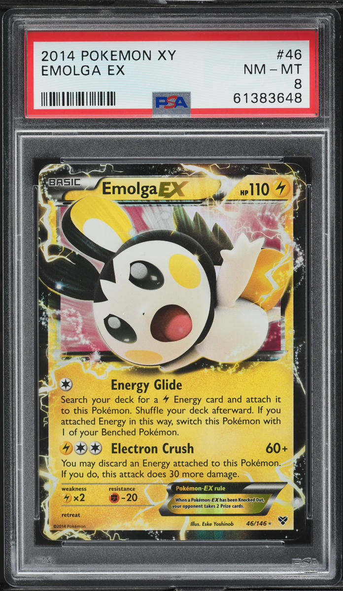 2014 Pokemon XY Emolga EX #46 PSA 8 NM-MT