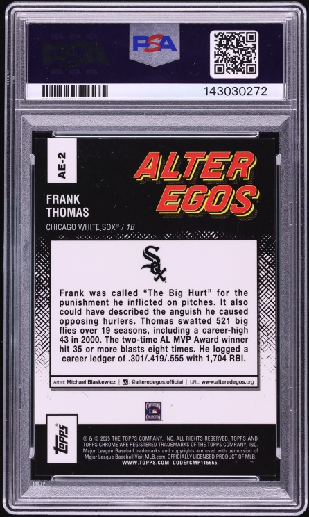 2025 Topps Chrome Update Alter Egos Superheroes Frank Thomas #2 PSA 9 MINT - Photo 2
