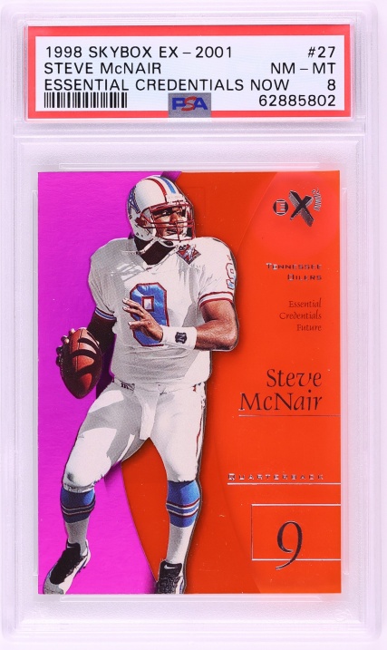 1998 Skybox E-X2001 Essential Credentials Now Steve McNair /34 #27 PSA 8 NM-MT - Photo 1