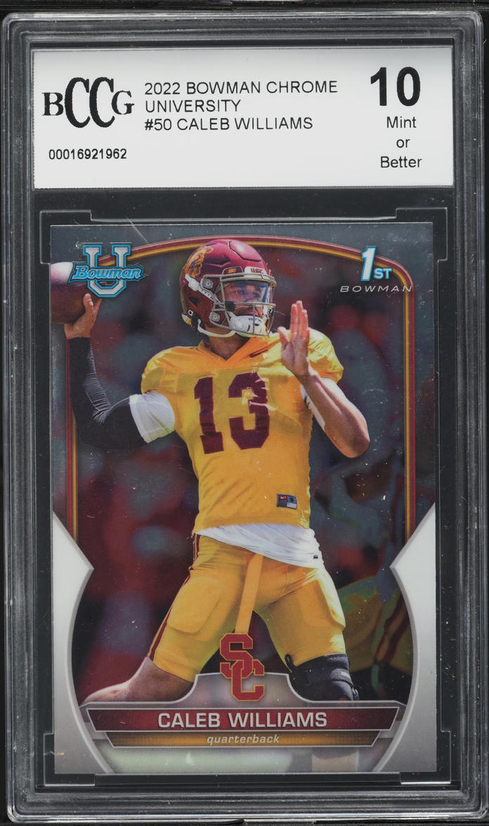 2022 Bowman Chrome University Caleb Williams ROOKIE #50 BCCG 10