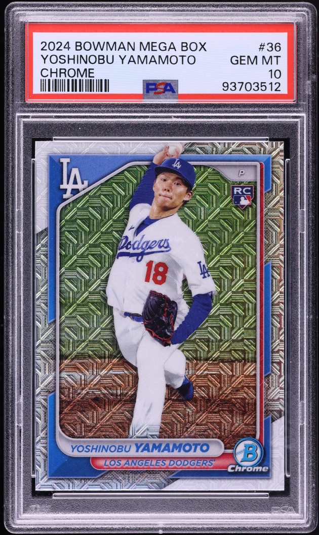 2024 Bowman Chrome Mega Box Yoshinobu Yamamoto ROOKIE #36 PSA 10 GEM MINT