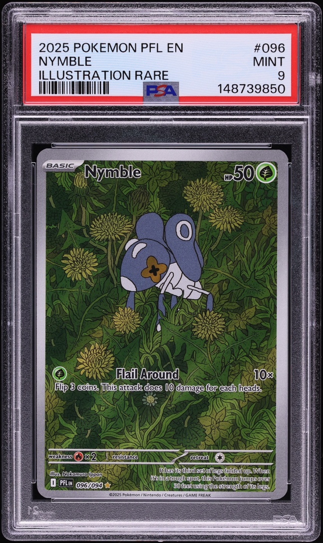 2025 Pokemon Mega Evolution Phantasmal Flames IR Nymble #96 PSA 9 MINT