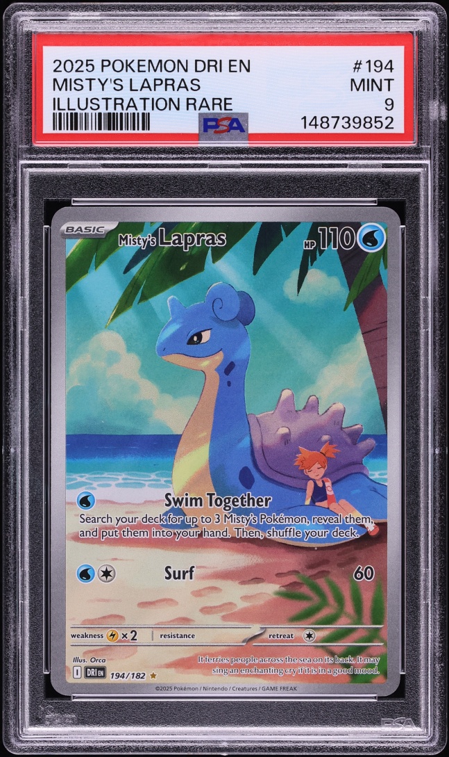 2025 Pokemon Scarlet & Violet Destined Rivals IR Misty's Lapras #194 PSA 9 MINT