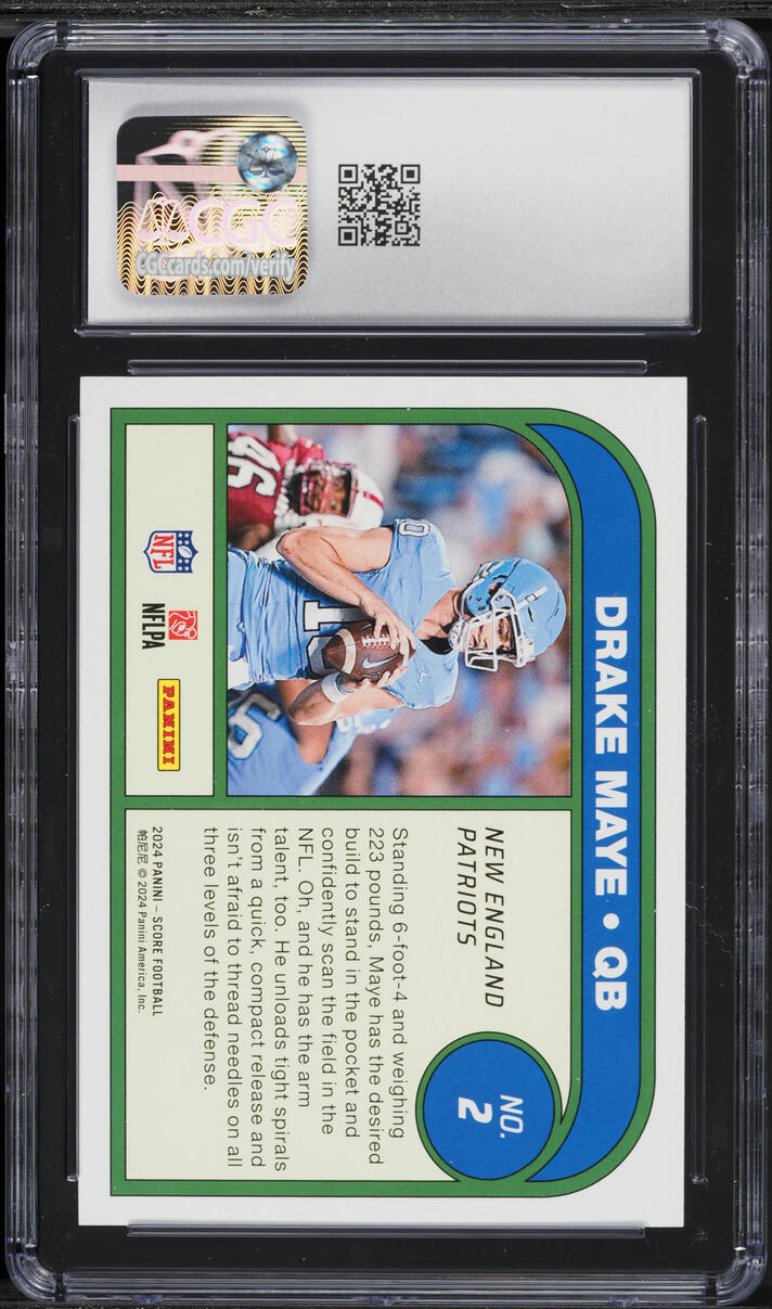 2024 Score Protential Drake Maye ROOKIE #2 CGC 9 MINT