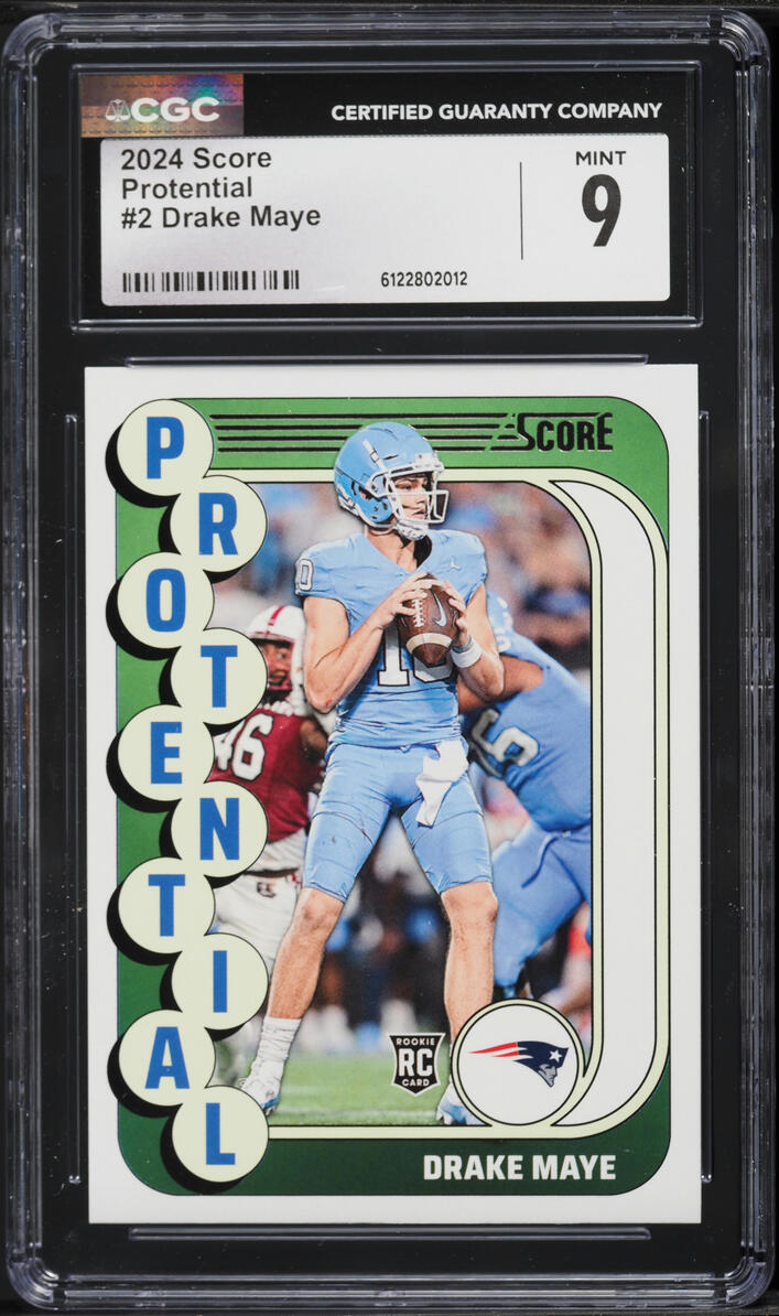 2024 Score Protential Drake Maye ROOKIE #2 CGC 9 MINT
