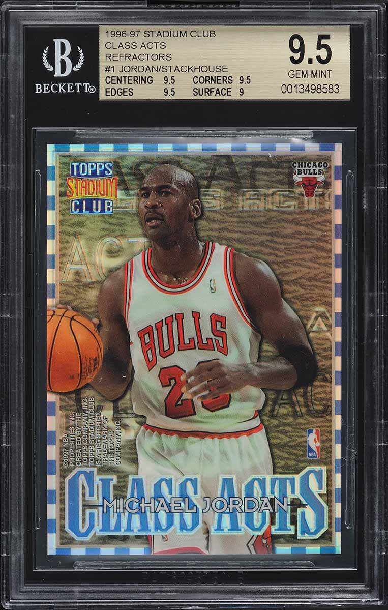 1996 Stadium Club Class Acts Refractor Michael Jordan Jerry Stackhouse BGS 9.5