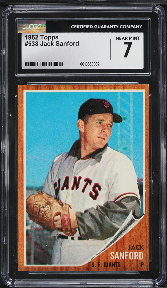 1962 Topps Jack Sanford #538 CGC 7 NRMT on Fanatics Collect