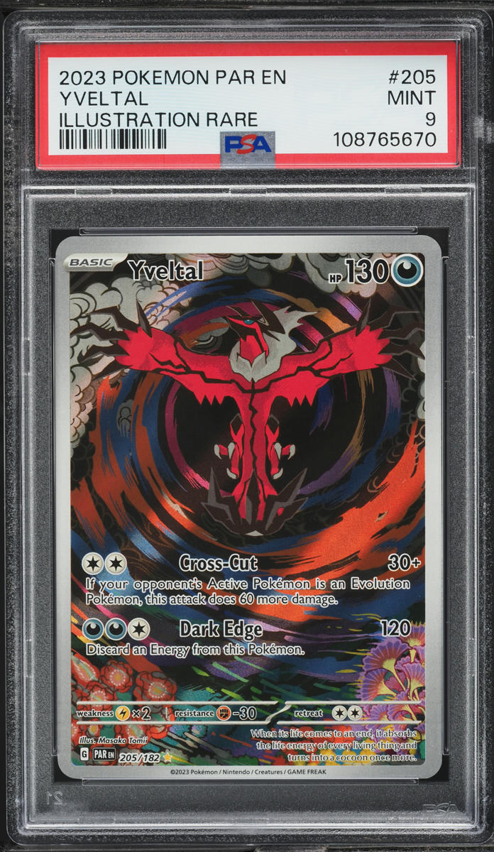 2023 Pokemon Scarlet & Violet Paradox Rift IR Yveltal #205 PSA 9 MINT