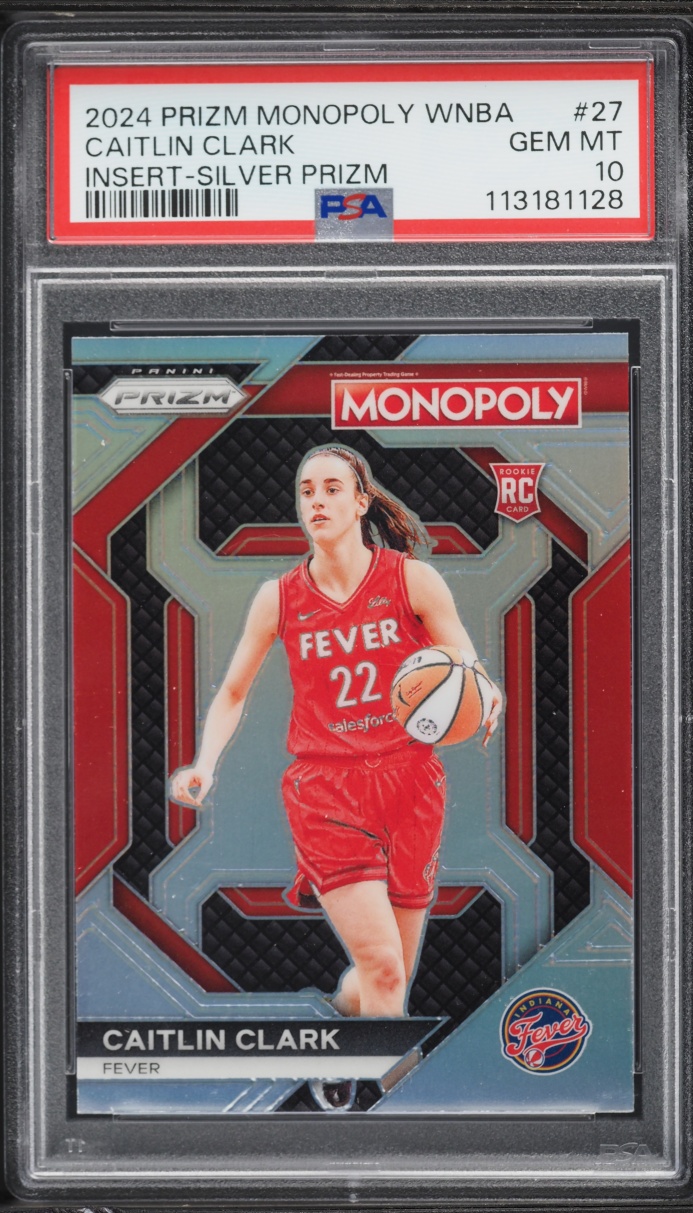 2024 Panini Prizm Monopoly WNBA Insert Silver Caitlin Clark ROOKIE #27 PSA 10 GEM MINT