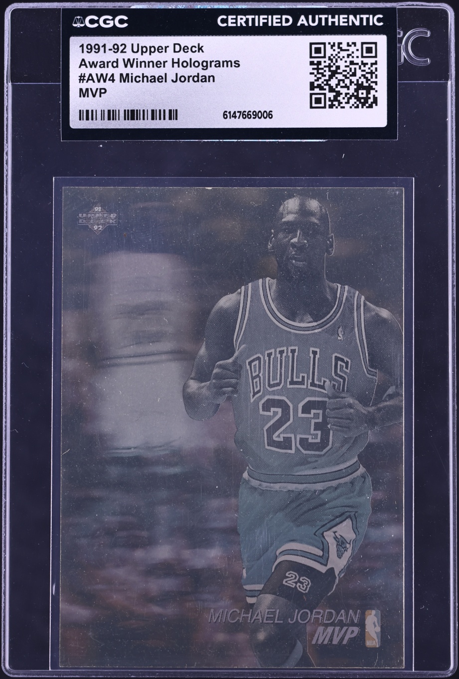 1991 Upper Deck Award Winner Holograms MVP Michael Jordan #AW4 CGC AUTH