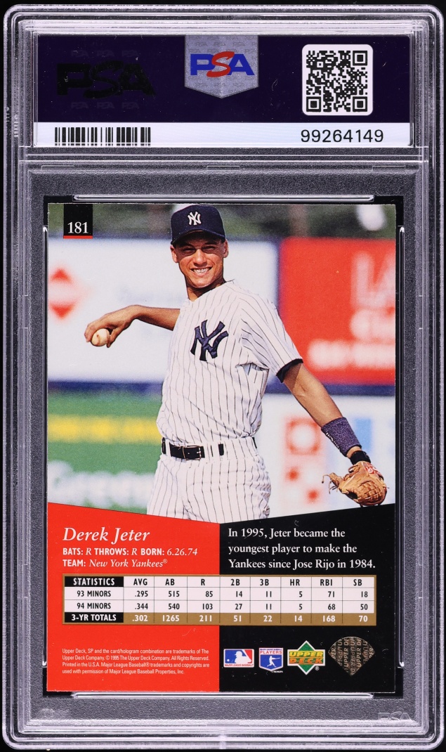 1995 SP Derek Jeter ROOKIE #181 PSA 9 MINT