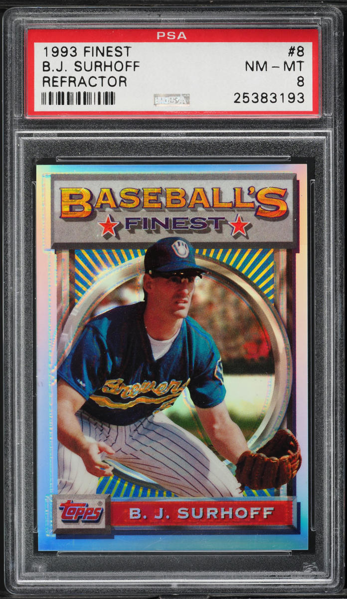 1993 Finest Refractor B.J. Surhoff #8 PSA 8 NM-MT