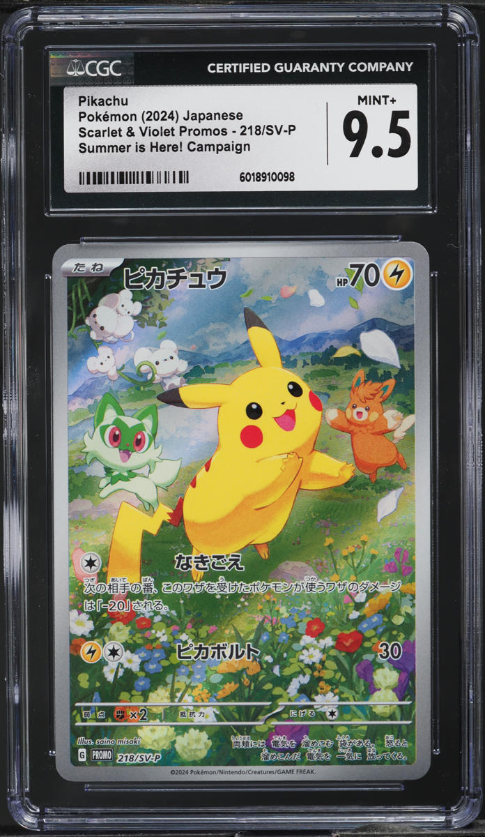 2024 Pokemon Japanese SV Promo Summer is Here! Campaign Pikachu #218 CGC 9.5