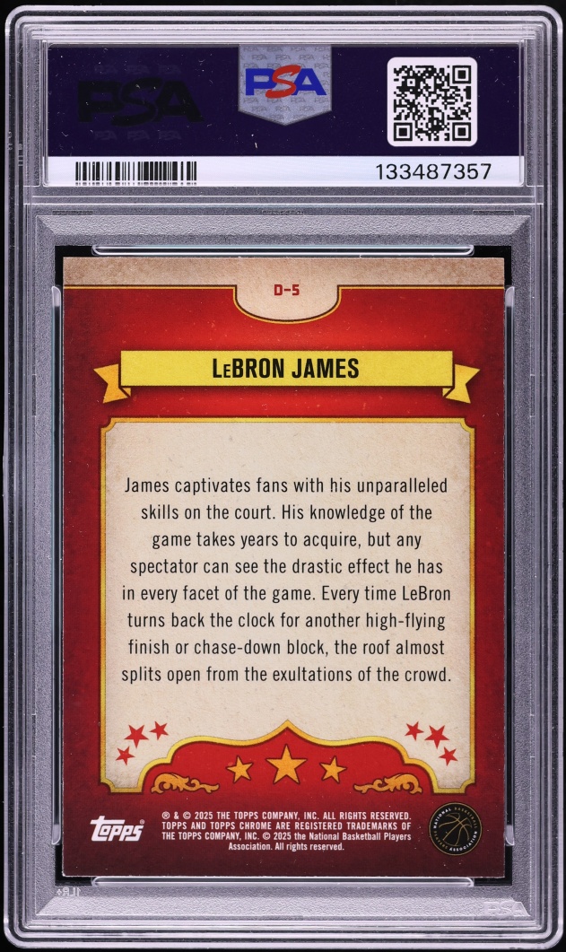 2024 Topps Chrome Dippers LeBron James #D-5 PSA 9 MINT