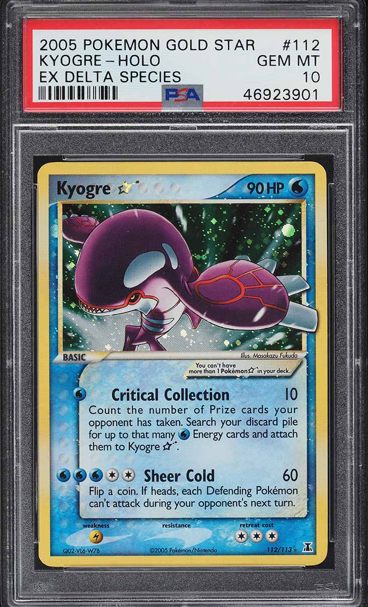 2005 Pokemon EX Delta Species Holo Kyogre Gold Star #112 PSA 10 GEM MINT