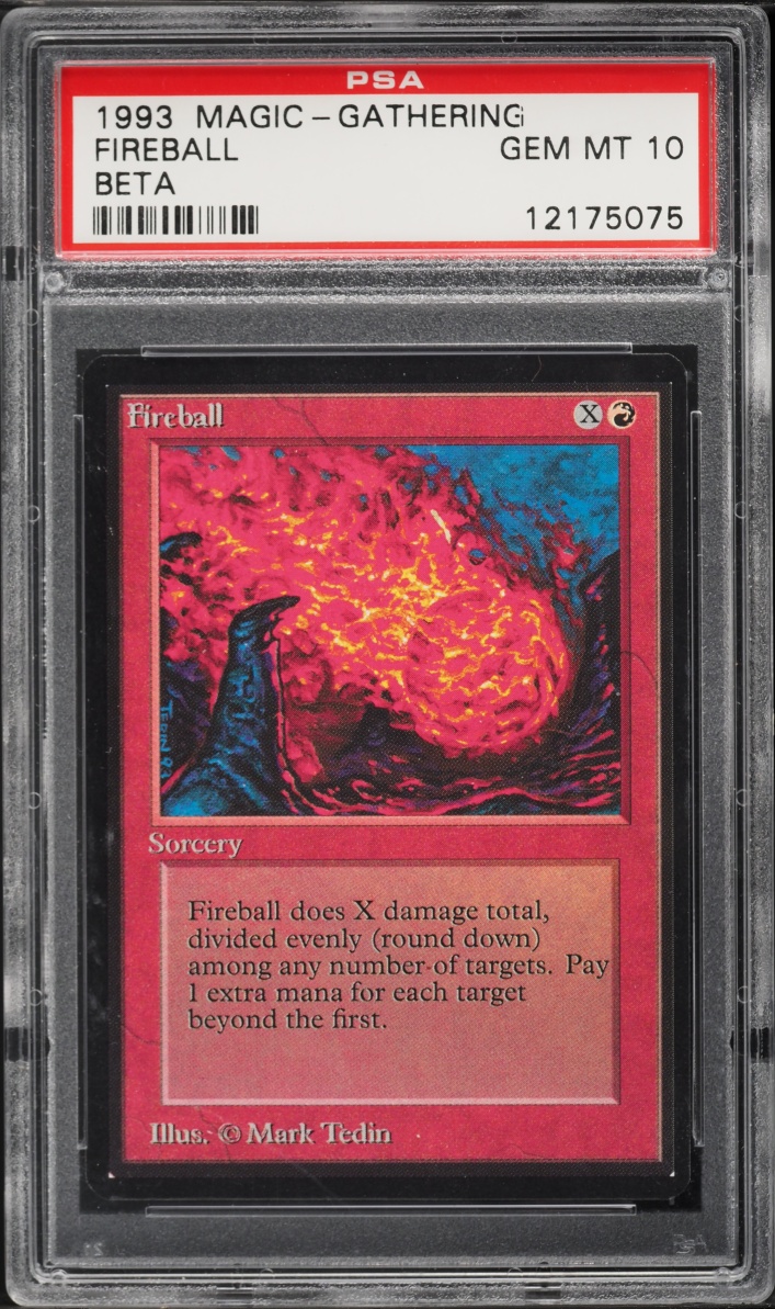 1993 Magic The Gathering MTG Beta Fireball PSA 10 GEM MINT