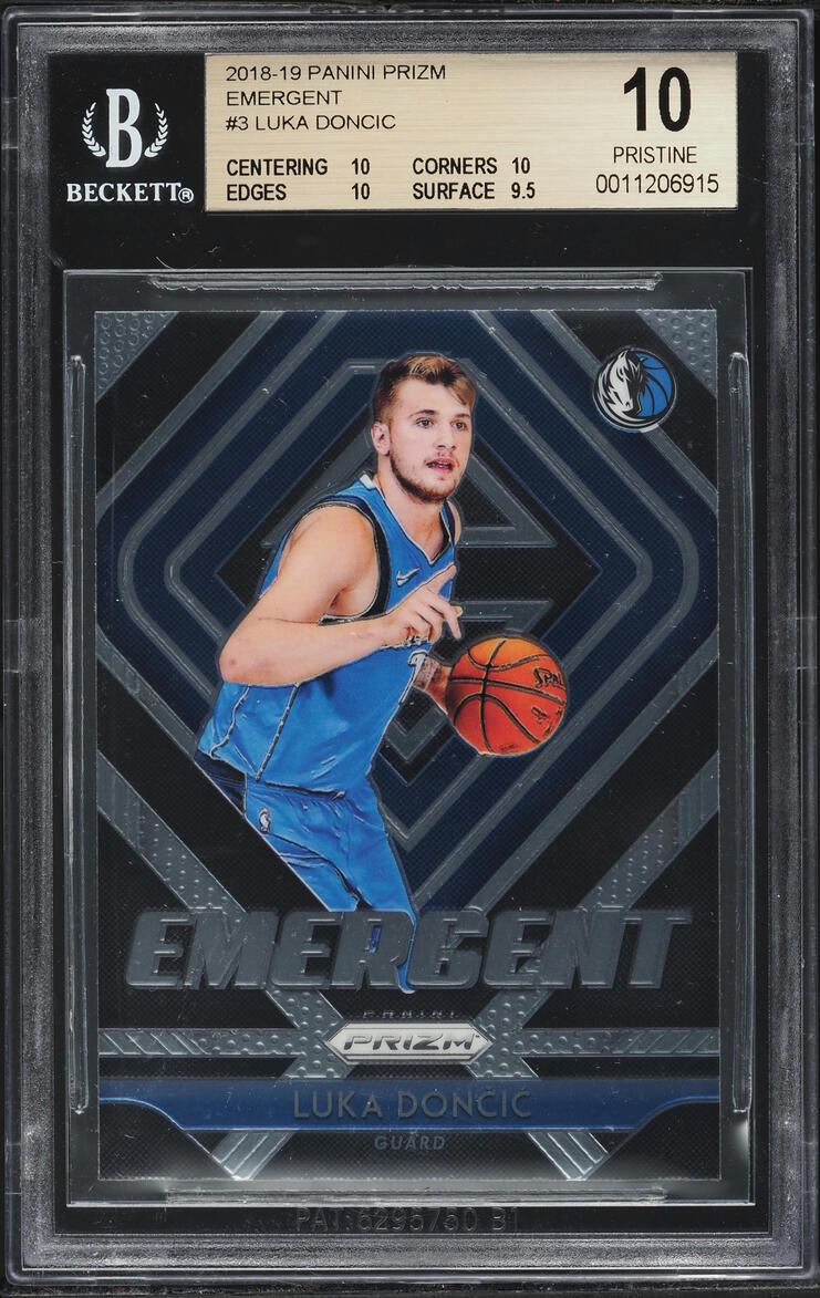 2018 Panini Prizm Emergent Luka Doncic ROOKIE #3 BGS 10 PRISTINE