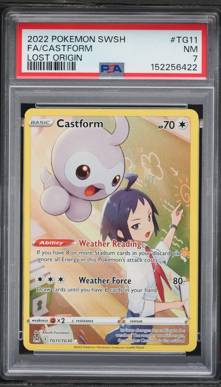 2022 Pokemon Sword & Shield Lost Origin CHR Castform #TG11 PSA 7 NRMT