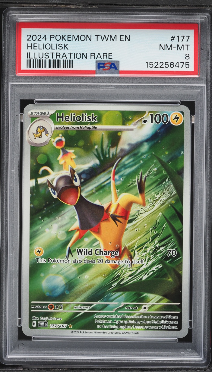 2024 Pokemon Scarlet & Violet Twilight Masquerade IR Heliolisk #177 PSA 8 NM-MT