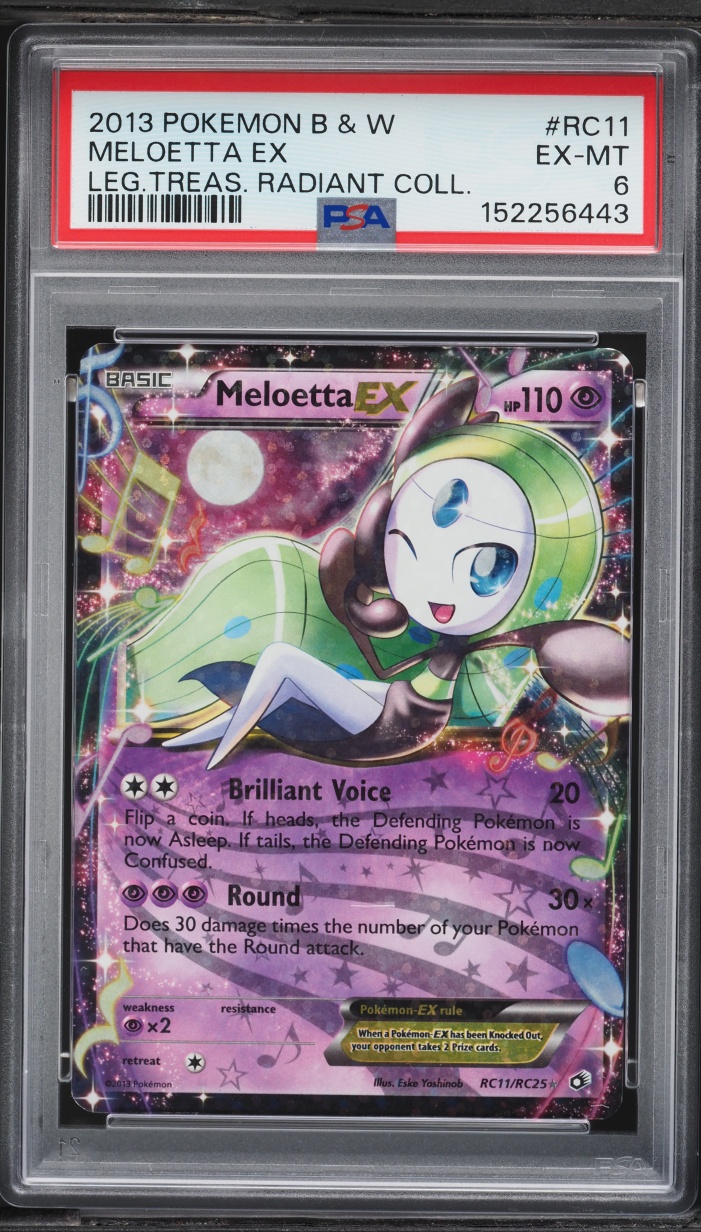 2013 Pokemon Black & White Legendary Treasures Radiant Collection Meloetta EX #RC11 PSA 6 EXMT