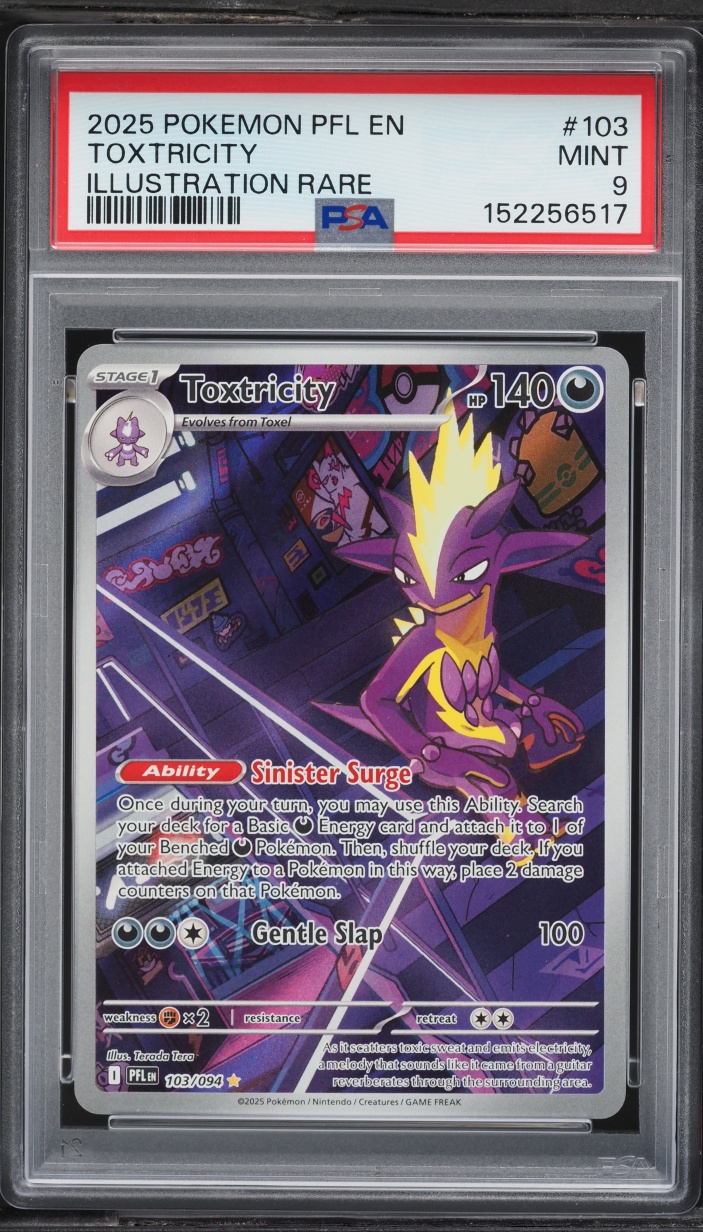 2025 Pokemon Phantasmal Flames Illustration Rare Toxtricity #103 PSA 9 MINT