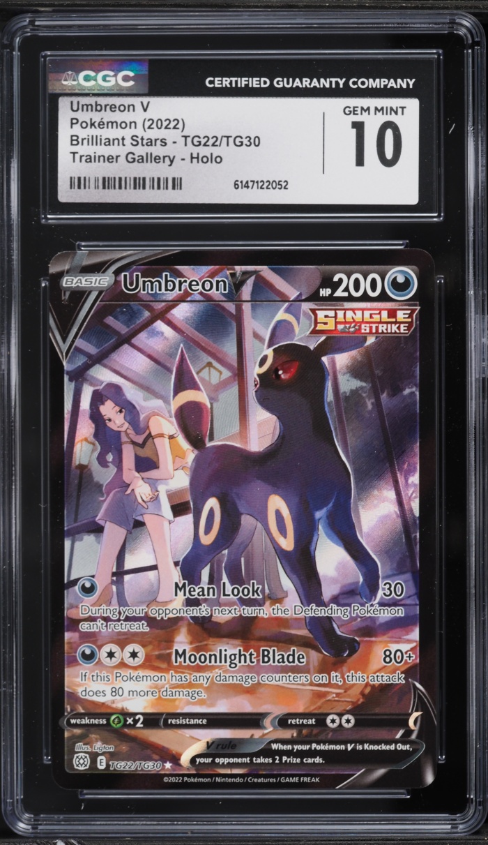 2022 Pokemon Sword & Shield Brilliant Stars Trainer Gallery CHR Umbreon V #TG22 CGC 10 GEM MINT