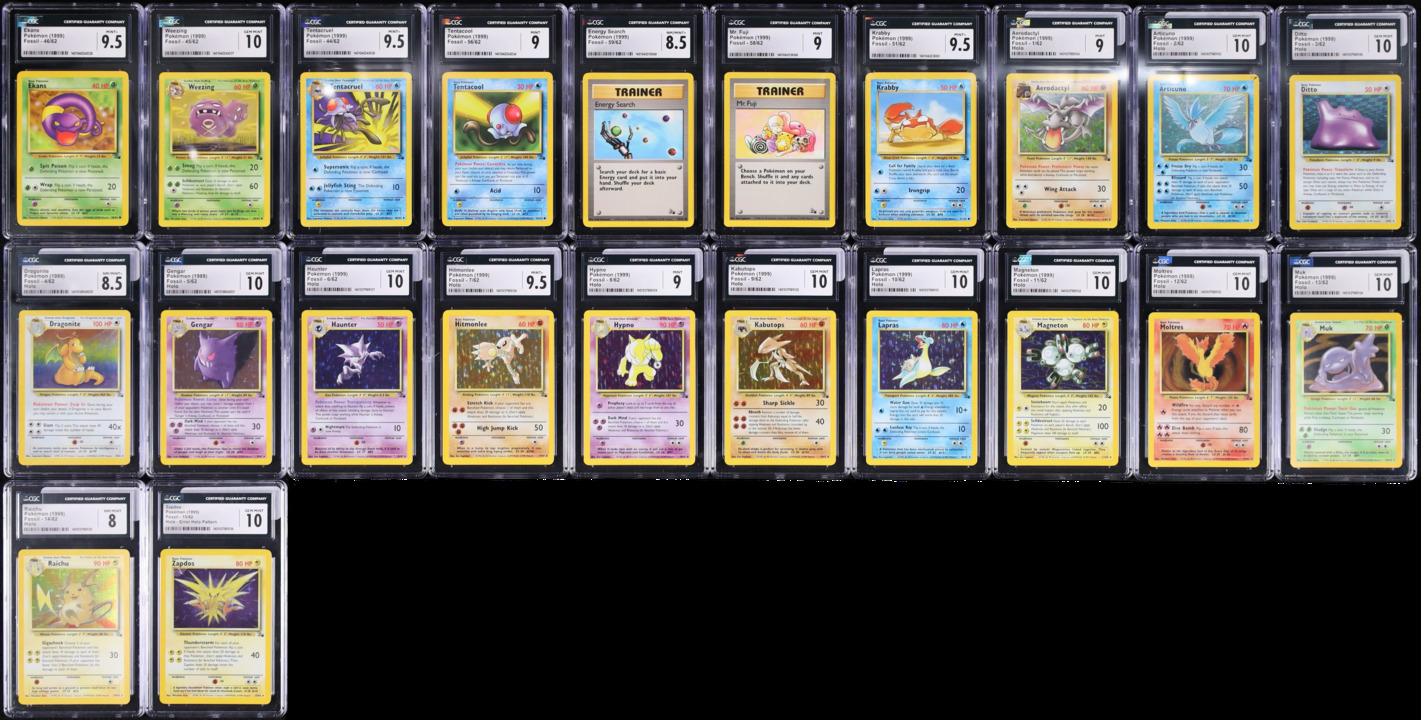 1999 Pokemon Fossil COMPLETE SET w/ Holos 62/62 CGC 5.5 - 10 PRISTINE