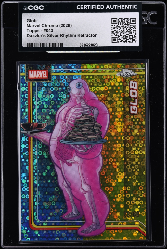 2026 Topps Chrome Marvel Dazzler's Silver Rhythm Refractor Glob /80 #043 CGC AUTH