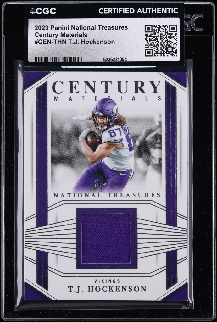 2023 National Treasures Century Materials TJ Hockenson PATCH /99 #CEN-THN CGC AUTH