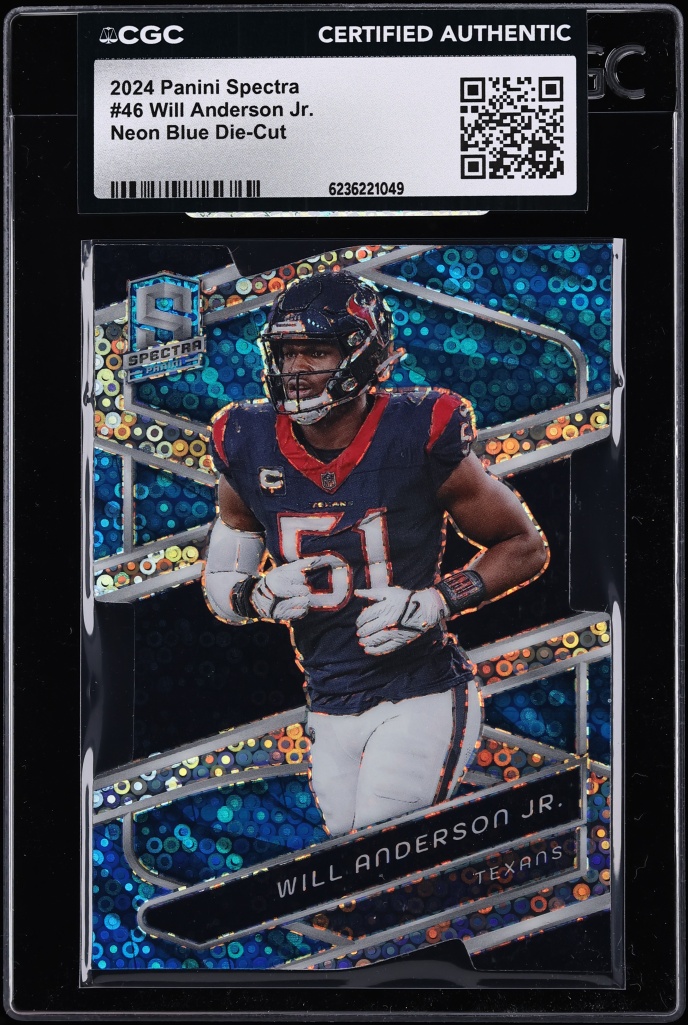 2024 Panini Spectra Neon Blue Die-Cut Will Anderson Jr. /50 #46 CGC AUTH